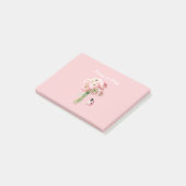 Post-it® Blush Pink Ranunculus Flowers Ladybug (Incliné)