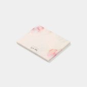 Post-it® Blush rose Floral Art Abstrait Nom personnalisé (Incliné)