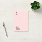 Post-it® Blush Rose Monogramme Design Moderne (Bureau)
