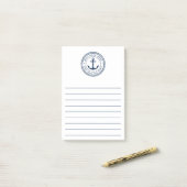 Post-it® Boat name and hailing port nautical anchor (Sur un bureau)
