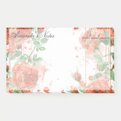 Post-it® Boho Aquarelle Roses rouges 10" x 6" (Devant)