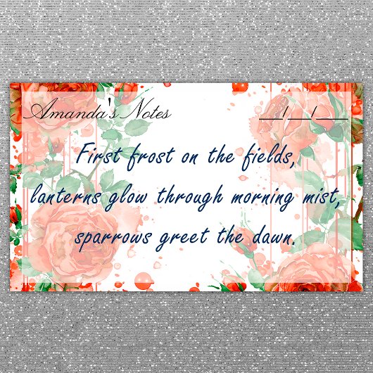 Post-it® Boho Aquarelle Roses rouges 10" x 6"