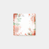 Post-it® Boho Aquarelle Roses rouges 3" x 3" (Devant)