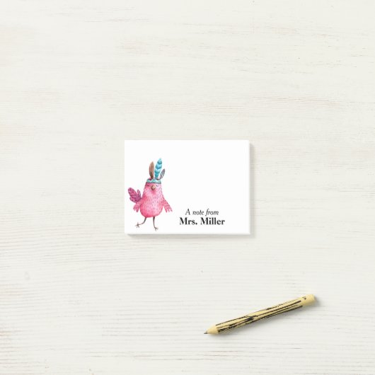 Post-it® Boho Birdie Personnalisé (Sur un bureau)