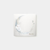 Post-it® Boho Blanc Orchidée Fleurs Bleu Lune Élégant (Devant)