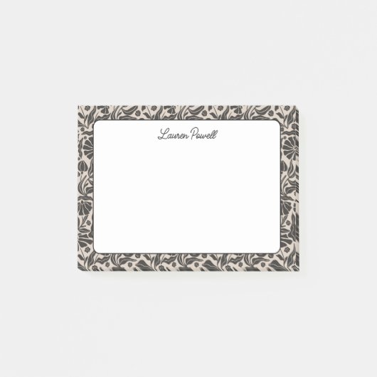 Post-it® Boho Botanique Nom personnalisé Papier à lettres (Devant)