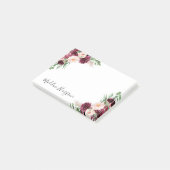 Post-it® Boho Burgundy & Blush Floral Personnalisé (Incliné)