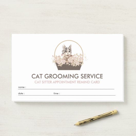 Post-it® Boho Cat Groomer (Sur un bureau)