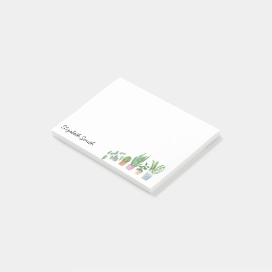 Post-it® Boho Chic Aquarelle Verdure Poted Houseplant Non (Incliné)