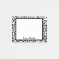Boho Chic noir et blanc Moderne Floral Mandala