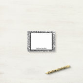 Post-it® Boho Chic noir et blanc Moderne Floral Mandala (Sur un bureau)