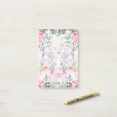 Post-it® Boho Chic rose Floral Aquarelle Botanique (Sur un bureau)