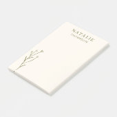 Post-it® Boho Chic Rustique Olive Green Personnalisé (Incliné)