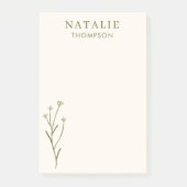 Post-it® Boho Chic Rustique Olive Green Personnalisé (Devant)