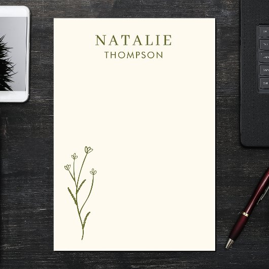 Post-it® Boho Chic Rustique Olive Green Personnalisé