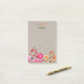 Post-it® Boho Country Floral Kraft Bloc-notes (Sur un bureau)