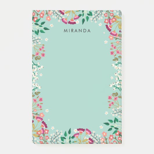 Post-it® Boho Fleurs sauvages - Nom (Devant)