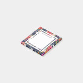 Post-it® Boho Floral Motif - bleu marine - Nom personnalisé (Incliné)