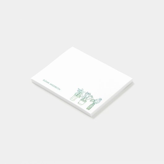 Post-it® Boho Green Poted Houseplants (Incliné)