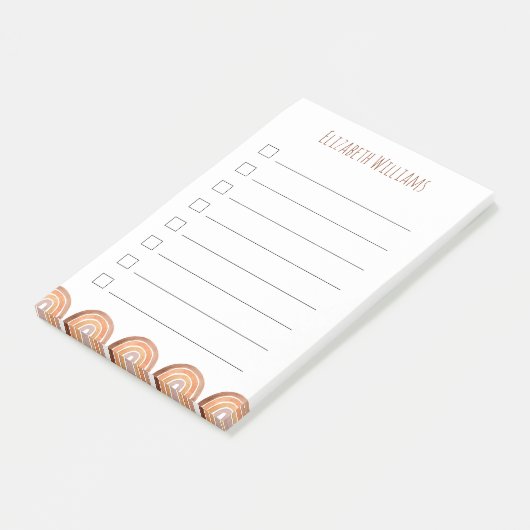 Post-it® Boho Modern Rainbow Nom personnalisé École   (Incliné)