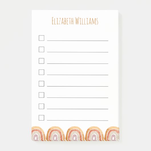 Post-it® Boho Modern Rainbow Personnalisé Girl School   (Devant)