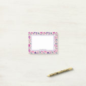 Post-it® Boho Ombre rose + Purple Motif Floral (Sur un bureau)