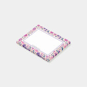 Post-it® Boho Ombre rose + Purple Motif Floral (Incliné)
