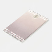 Post-it® Boho Perle Brillance Glam Kraft Rustique Monogramm (Incliné)