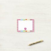 Post-it® Boho pointille le professeur rose d'Apple (Sur un bureau)
