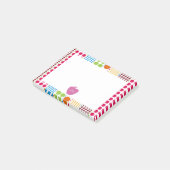 Post-it® Boho pointille le professeur rose d'Apple (Incliné)