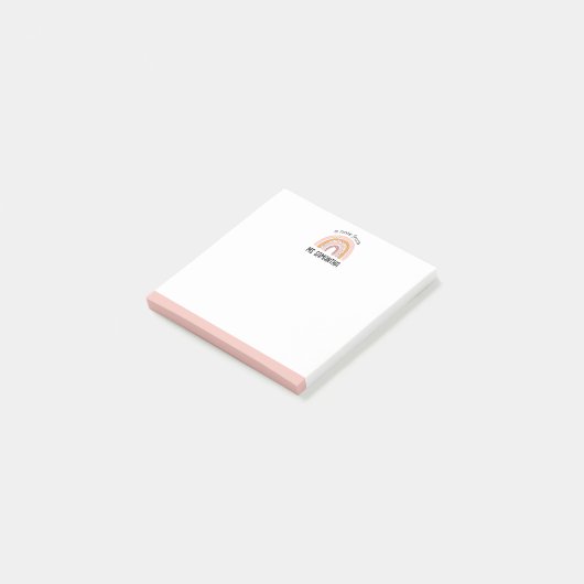 Post-it® Boho Rainbow Post It Notes (Crème Rose Cute) (Incliné)