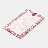 Post-it® Boho rose Vintage Monogramme floral (Incliné)