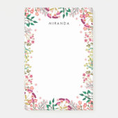 Post-it® Boho rose & violet Fleurs sauvages Ajouter un nom (Devant)