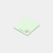 Post-it® Boho rustique Bouquet floral de trèfle monogramme (Incliné)