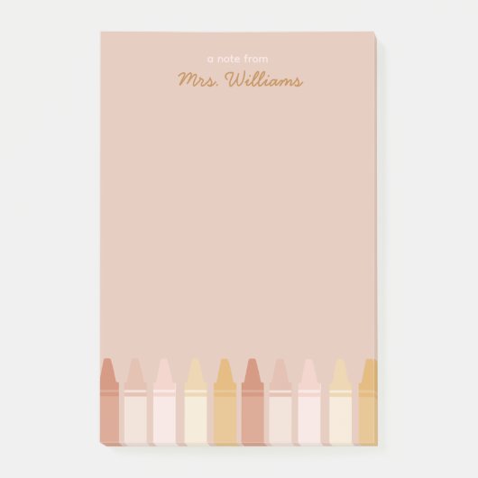 Post-it® Boho tendance couleurs Crayon Nom de l'enseignant (Devant)