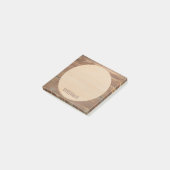 Post-it® Bois Brown rustique Nom personnalisé Cercle rond m (Incliné)