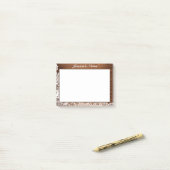 Post-it® Bois Rustique & Dentelle Blanche Personnalisé (Sur un bureau)