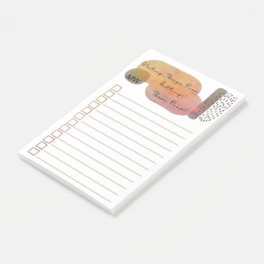 Post-it® Boîtes de Doodle Formes Abstraites Monogramme à fa (Incliné)