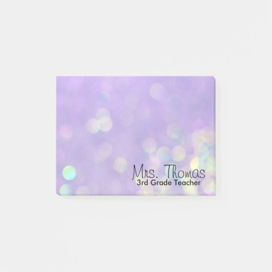 Post-it® Bokeh Post It Notes 4x3 (Purple) (Devant)