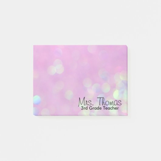 Post-it® Bokeh Post It Notes 4x3 (rose) (Devant)