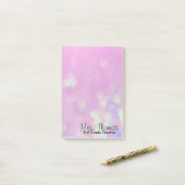 Post-it® Bokeh Post It Notes 4x6 (rose) (Sur un bureau)