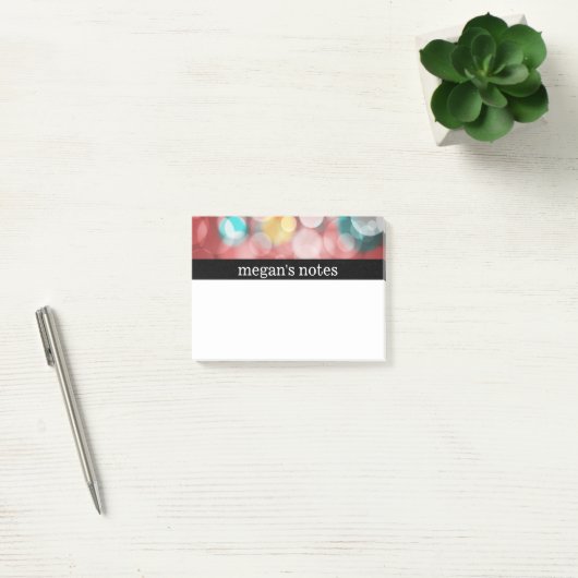 Post-it® Bokeh rouge coloré (Bureau)