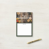 Post-it® Bon thanksgiving Gourds sur bois rustique (Sur un bureau)