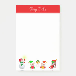 Post-it® Bonhomme de neige et lutins de Noël : activités à