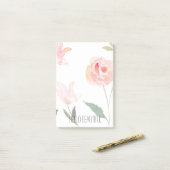 Post-it® Bonjour belle aquarelle florale (Sur un bureau)