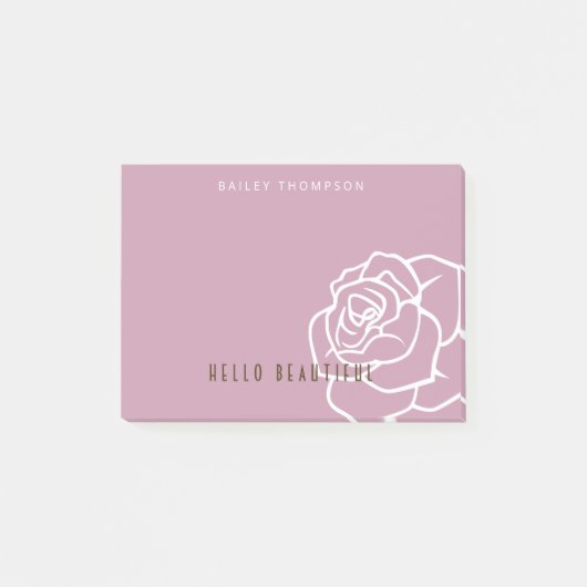 Post-it® Bonjour Belle - Rose Rose Moderne Chic (Devant)