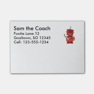 Post-it® Bonjour de ondulation de robot rouge de jouet