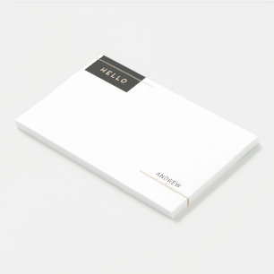 Post-it® Bonjour élégant et moderne avec des rayures d'or