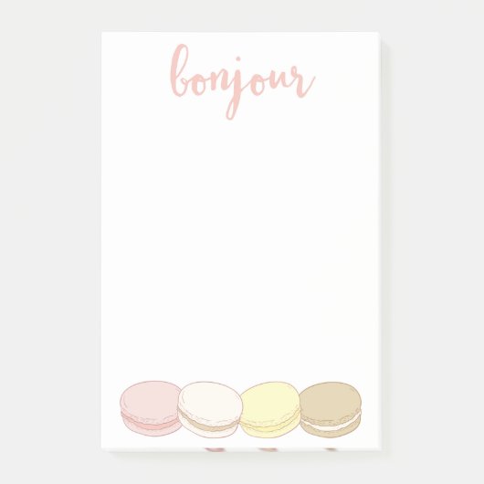 Post-it® Bonjour Français Macarons Pastel (Devant)