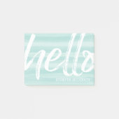 Post-it® Bonjour - Moderne et Whimsical - Aquarelle turquoi (Devant)